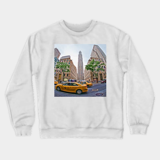 Fisheye view of Rockefeller Center, New York City Crewneck Sweatshirt by millroadgirl